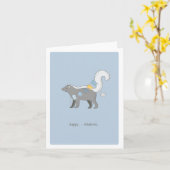 "Gelukkig... Wat dan ook." Schattigee Skunk Funny  Kaart (Gele Bloem)