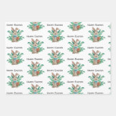 gelukkig waterverf bunny 3 verschillende patronen inpakpapier vel (Voorkant 2)