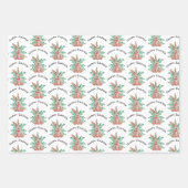 gelukkig waterverf bunny 3 verschillende patronen inpakpapier vel (Voorkant)