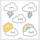 Gelukkig weer Wolk  Sticker (Vel)