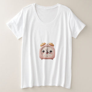 Gelukkig Wekker Cartoon – Goedemorgen Zonneschijn Grote Maat T-shirt