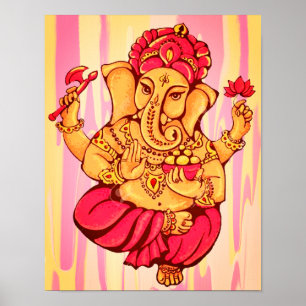 Gelukkig Welvaart Hindu God Ganesh Lord Ganesha Poster