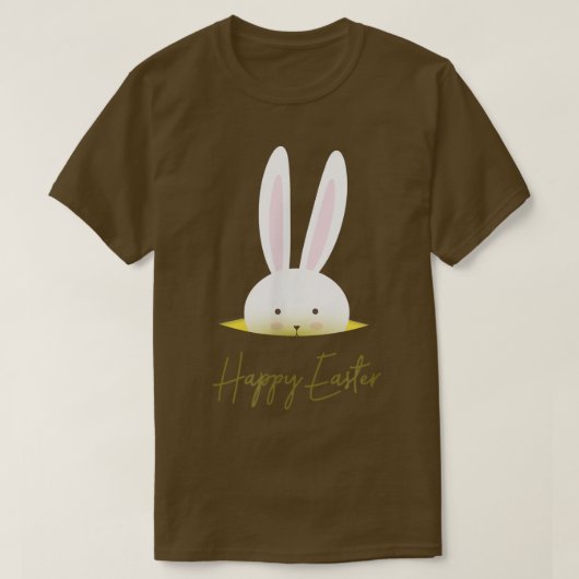 Gelukkig wenskaart met bunny Happy T-shirt (Design voorkant)