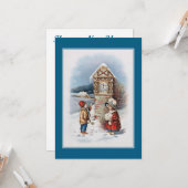 gelukkig Wenskaart Nieuwjaar Kaart (Voorkant / Achterkant in situ)