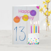 Gelukkig Wenskaart van de 13e Birthday Cake Candle Kaart (Gele Bloem)