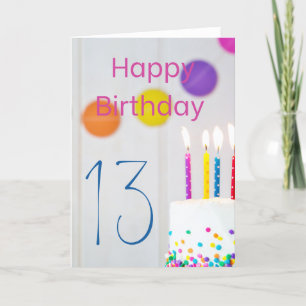 Gelukkig Wenskaart van de 13e Birthday Cake Candle Kaart