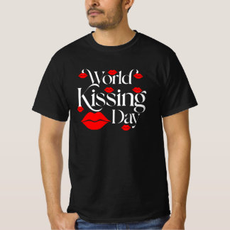 Gelukkig Wereld Kus Dag Creatief Grafisch T-shirt