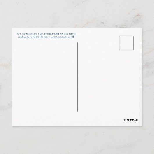 Gelukkig Wereld Oceans Dag! Briefkaart (Achterkant)