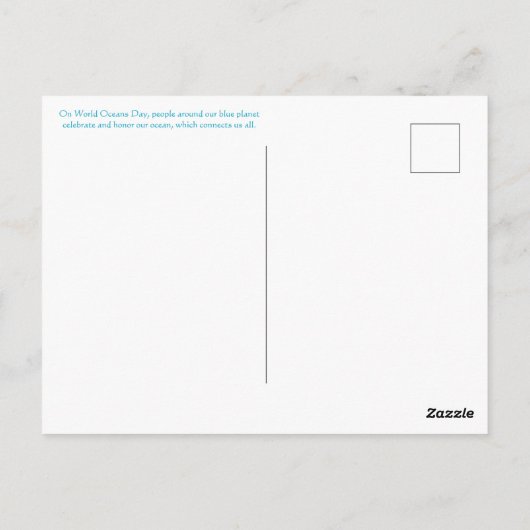 Gelukkig Wereld Oceans Dag! Briefkaart (Achterkant)