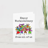 Gelukkig werkjubileum Kaart, Van Ons Allen, Kleurr Kaart (Voorkant)