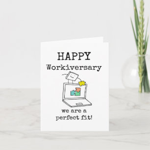 Gelukkig Werkjubileum, Perfecte Match, Werk Beste  Kaart
