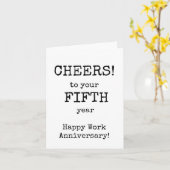 Gelukkig werkjubileum, vijf jaar kaart (Gele Bloem)