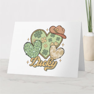 Gelukkig Westers St. Patrick's Day Hart Klaver Ier Kaart