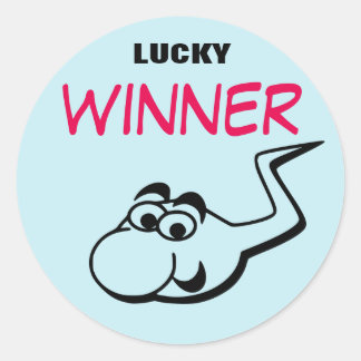 Gelukkig Winnaar Ronde Sticker