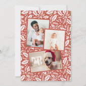 Gelukkig Wishes Arch Holly Berry 3 Foto Collage Feestdagenkaart (Achterkant)