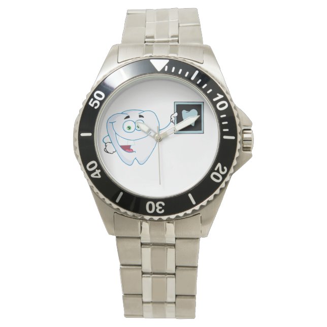 Gelukkig wit tandhorloge horloge (Voorkant)