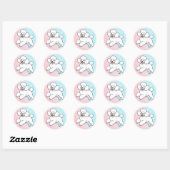 Gelukkig witte poedel cartoon ronde sticker (Vel)