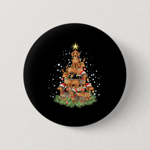 Gelukkig Wolfmas Pawlidays Dachshund Boom Watercol Ronde Button 5,7 Cm