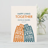 Gelukkig wonen Samen nieuwe adreskaart met stad Kaart (Staand voorkant)