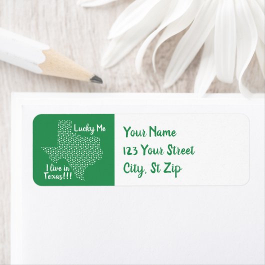 Gelukkig woon ik in Texas! St. Patrick's Day Etiket (Insitu)
