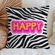 Gelukkig woord op zebraprintpatroon Vet dopamine 