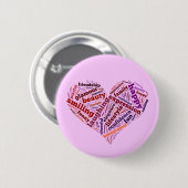 Gelukkig woord ronde button 5,7 cm (Voorkant /achterkant)
