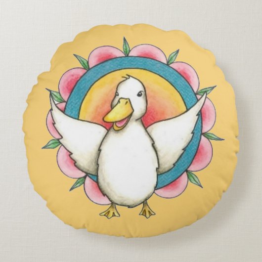 Gelukkig Yaneshwari rond kussen (Voorkant)