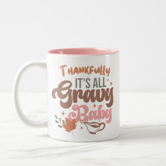 Gelukkig zijn alle jus baby Thanksgiving Tweekleurige Koffiemok