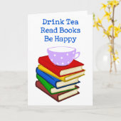 Gelukkig zijn de Gelezen Boeken van de drink Thee Kaart (Gele Bloem)