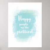 Gelukkig zijn de mensen de  waterverf poster (Voorkant)