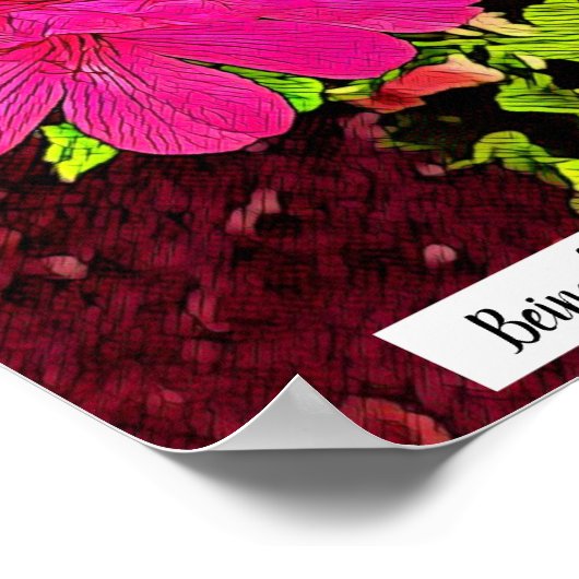 Gelukkig zijn is je keuze bloeiende bloem. poster (Hoek)