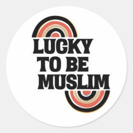 Gelukkig zijn islamitische spirituele citaten. ronde sticker