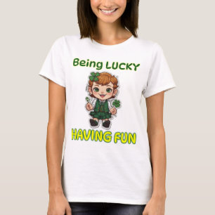 Gelukkig zijn, plezier hebben t-shirt