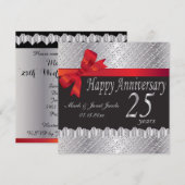 Gelukkig zilveren jubileum | 25 jaar kaart (Voorkant / Achterkant)