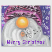 Gelukkig zingen kabouter kerst inpakpapier (Vlak)