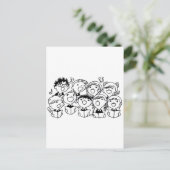 Gelukkig zingende kinderen briefkaart (Staand voorkant)