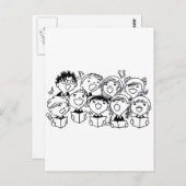 Gelukkig zingende kinderen briefkaart (Voorkant / Achterkant)