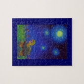 Gelukkig zingende schildpad die leuke leuke kunst legpuzzel (Horizontaal)