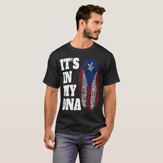 Gelukkig zit het in mijn DNA Puerto Rico Ricaanse  T-shirt (Voorkant volledig)