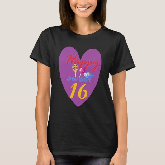 Gelukkig zoet 16 t-shirt (Voorkant)