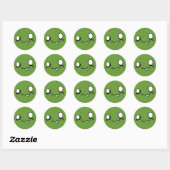 Gelukkig Zombie Gezicht Ronde Sticker (Vel)