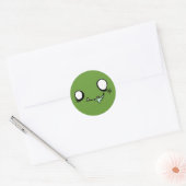 Gelukkig Zombie Gezicht Ronde Sticker (Envelop)