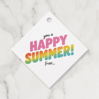 Gelukkig Zomer Cadeau met Schelpen – Pastelgroen Bedankjes Labels