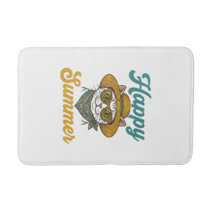 Gelukkig Zomer Kat Vintage Gravure Shirt Ontwerp_1 Badmat