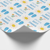 Gelukkig Zomer Patroon Wrapping Papier (Hoek)