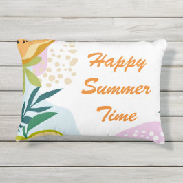 Gelukkig zomertijd schattig patroon abstract en fr buitenkussen