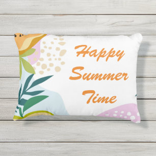 Gelukkig zomertijd schattig patroon abstract en fr buitenkussen