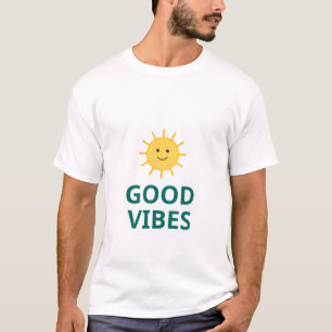 Gelukkig Zon Goede Vibes T-Shirt   Leuke Zomer Zon