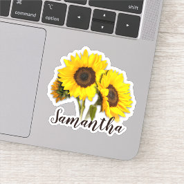 Gelukkig Zonnebloem Naam Sticker