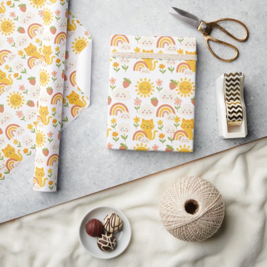 "Gelukkig Zonneschijn & Regenboog Vrienden – Mooie Cadeaupapier (Crafts)